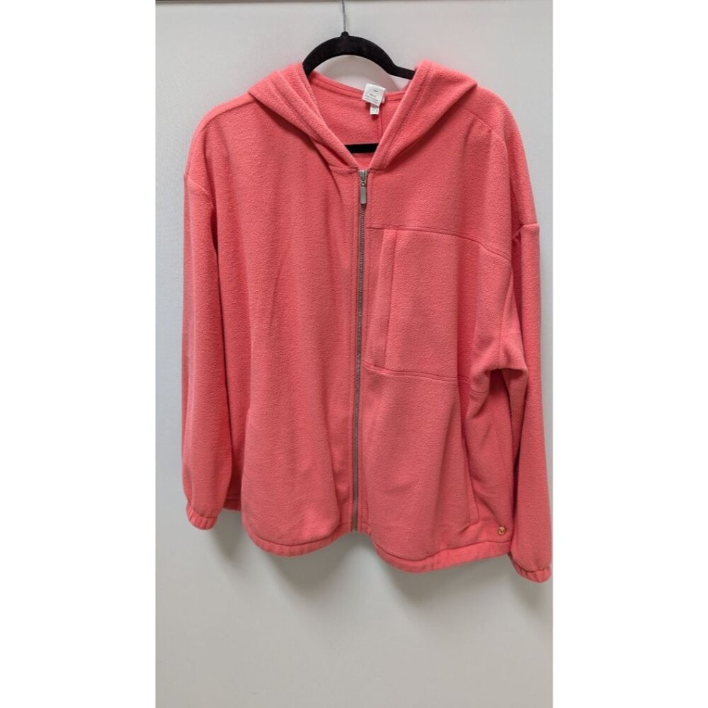 Livi Active Coral Pink Fleece Zippered Hoodie